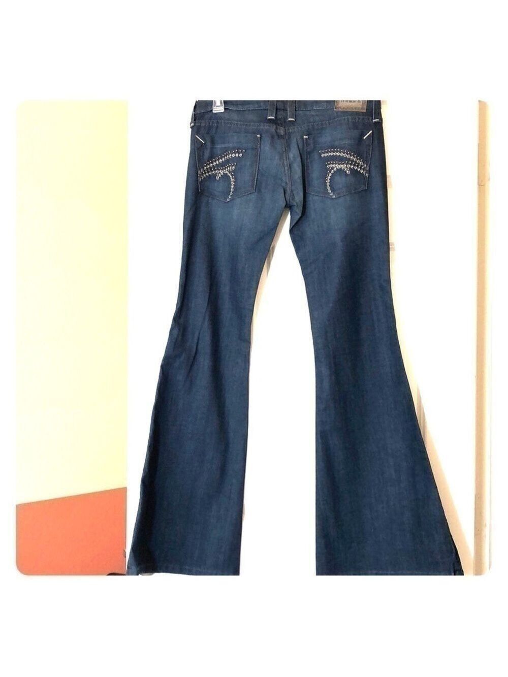 𝅺bnwt-frankie B Wide Leg Flare Cut Studded Pockets